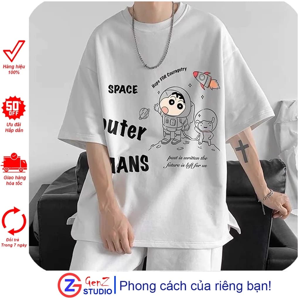 Áo thun nam nữ unisex Shin PHG áo phông cotton tay lỡ form rộng PHG3 Trend 2023