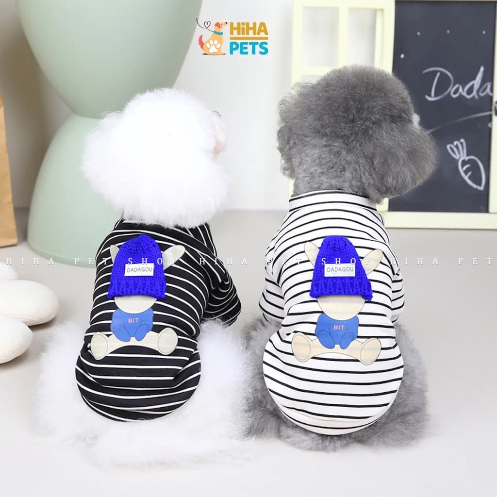 Áo Thun Sọc Cao Cổ Chó Mèo, Quần Áo Cho Thú Cưng, Áo Ấm Mùa Đông Cho Chó hihapet