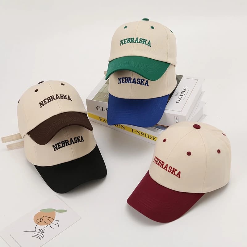 Mũ lưỡi trai thêu chữ Nebraska thời trang, phong cách nón kết nữ Hàn Quốc cao cấp TA Store