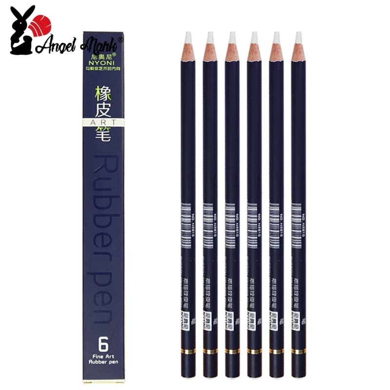 Tẩy Bút Chì Cao Su Đầu Cao Su Loại 1 / 3 / 6 Chiếc Hightlight Bàn Chải Bút Chì Chính Xác Tẩy Cho Đồ Dùng Nghệ Thuật