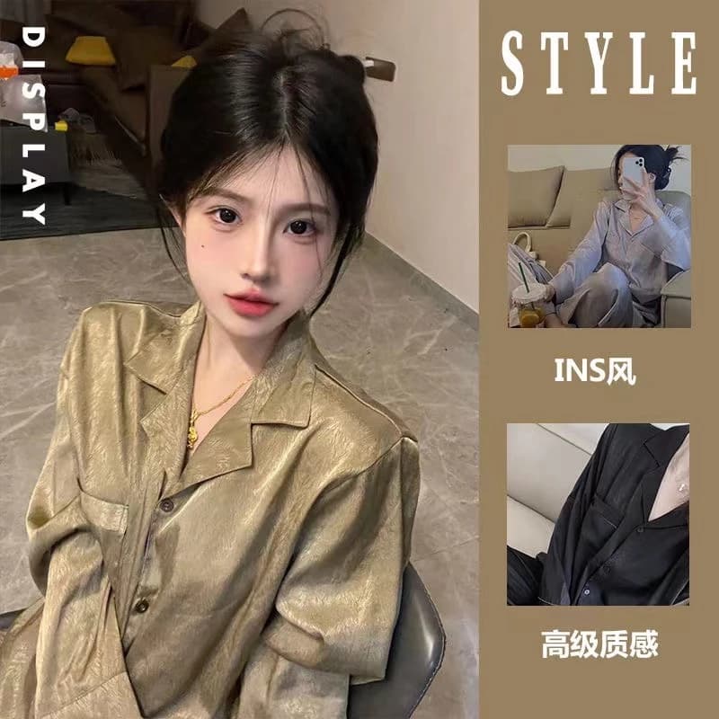 Bộ Đồ Ngủ Tay Dài Phong Cách Xuân Thu Cao Cấp Có Thể Mặc Ở Nhà / Ngoà