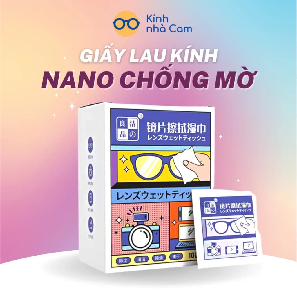 Khăn Lau Kính Nano Chống Bám Hơi Nước - Giấy Lau Kính Chống Mờ Sương, Mồ Hôi, Chống Nhờn