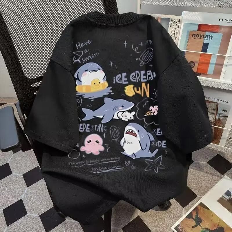 GENZ STUDIO Áo thun nữ tay ngắn mùa hè kiểu mới size nhỏ, nhẹ nhàng, cotton nguyên chất, tay ngắn, đa năng, giản dị 1.12