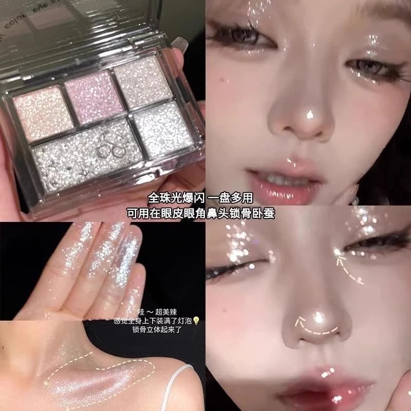Palette mắt lấp lánh: Phối màu ánh kim, matte và glitter siêu bắt sáng
