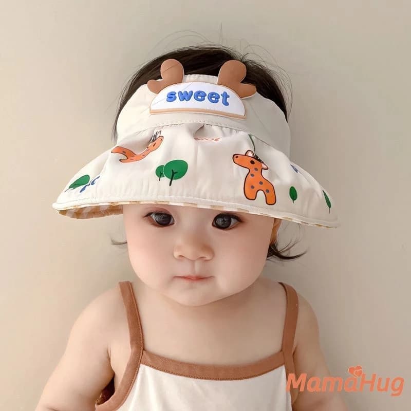 Mùa Hè 2026 Cho Bé Mũ Chống Nắng Dễ Thương Hươu Bảo Vệ Nỉ Mở Tấm Che Thái Có Thể Điều Chỉnh Phong Cách Hàn Quốc Unisex Trẻ Sơ Sinh Tập Đi Hoạt Hình Ngoài Trời Nhà Thờ Lễ Rửa Tội Quà Tặng Chụp Ảnh Chống Đỡ Mũ Đi Biển