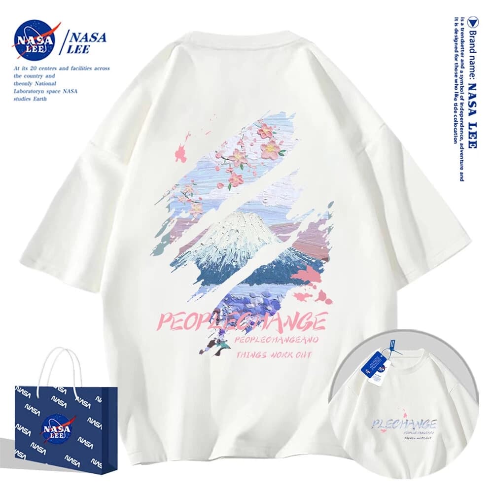 🔥Hàng có sẵn🔥Nasa Đồng Thương Hiệu Dạo Phố Mặc Áo Thun Ngắn Tay Nam Mùa Hè 2024 Phong Cách Mới Cotton Nguyên Chất Rời Thường Ngày Thanh Niên Sinh Viên
