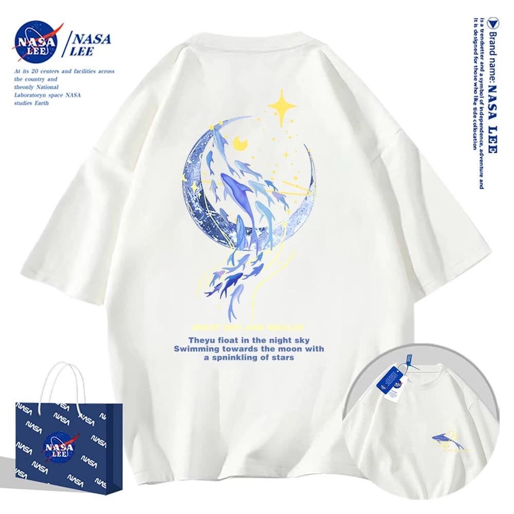🔥Hàng có sẵn🔥Nasa Áo Thun cotton Tay Ngắn Dáng Rộng Thời Trang Mùa Hè 2024 Cho Cặp Đôi Tay áo ngắn áo thun nam