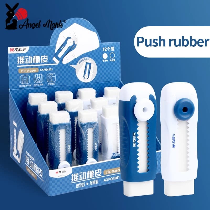 Set 12 Cục Tẩy Bút Chì 2b 4b Dạng Đẩy Bằng Cao Su Mềm Hình Chữ Nhật Màu Trắng Sáng Tạo