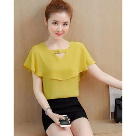 Áo kiểu nữ thời trang che khuyết điểm thời trang Taman màu sắc tươi mới chất liệu thoáng mát AP0076