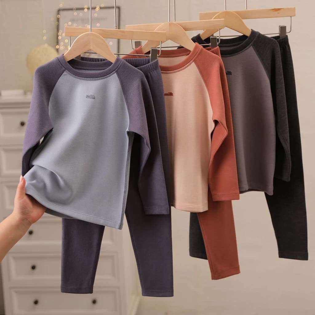 Bộ Thu Đông Bé Trai Bé Gái Size Đại 12 Tuổi  - Bộ Đồ Ngủ Cho Bé Chất Thun Cotton Mềm Mát - Thời Trang Trẻ Em  - Bộ  MILK