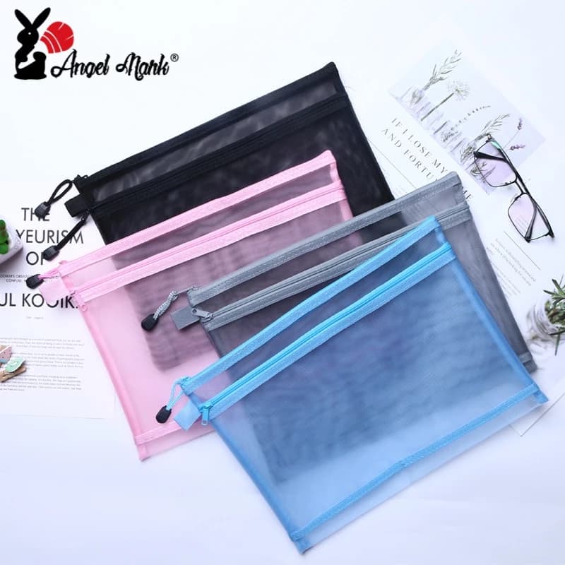 Angel mark Túi Lưới Hai Lớp Trong Suốt Đựng Tài Liệu Khổ a4 a5 a6 Tiện Dụng Cho Học Sinh / Văn Phòng