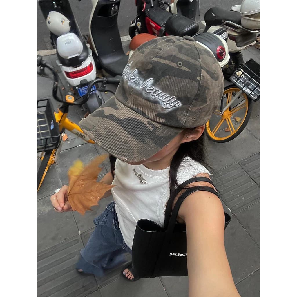 Jiang Shiqi Cùng Phong Cách Hàn Quốc Phong Cách Mới Ngụy Trang Chữ Mũ Bóng Chày Nữ Xuân Hè Đường Phố Mặc Bóng Đạt Đỉnh Mũ Cặp Đôi