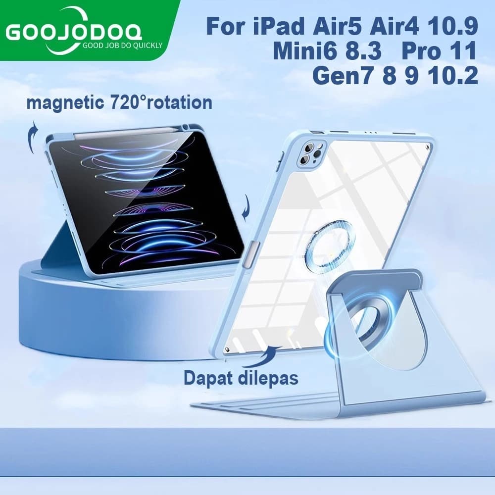 Bao da GOOJODOQ Vỏ Cho iPad Air 5 Air4 10.9 từ tính xoay 720° iPad dành cho Mini 6 8.3 2021 Pro11 2021 Gen7/8/9 10.2