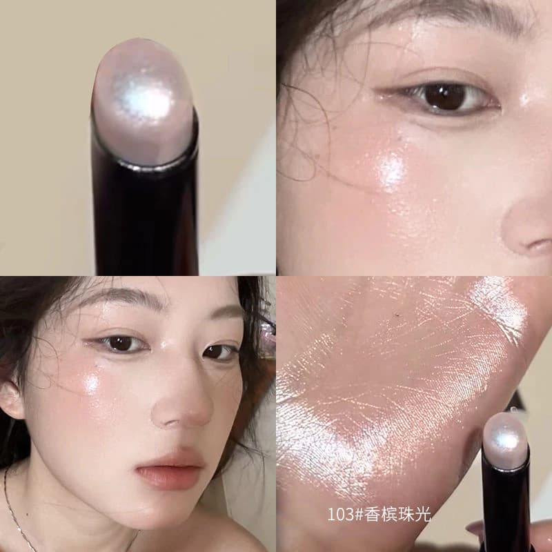 Nhấp Nháy Highlighter Stick Tự Nhiên Làm Sáng Trang Điểm Không Trang Điểm Lâu Dài Mới Biết Phấn Mắt Dính Nằm Tơ
