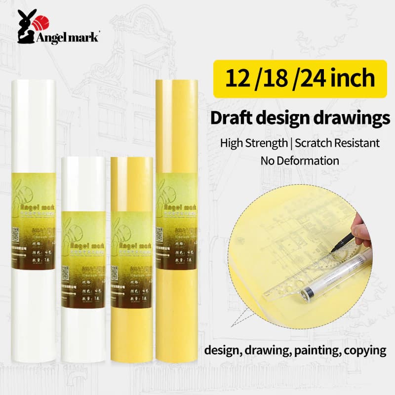 Giấy Truy Tìm 12 "/ 18" / 24 "Cuộn Thiết Kế Dự Thảo Cao Trong Suốt Vẽ Phác Thảo Sao chép Họa Tiết Tranh