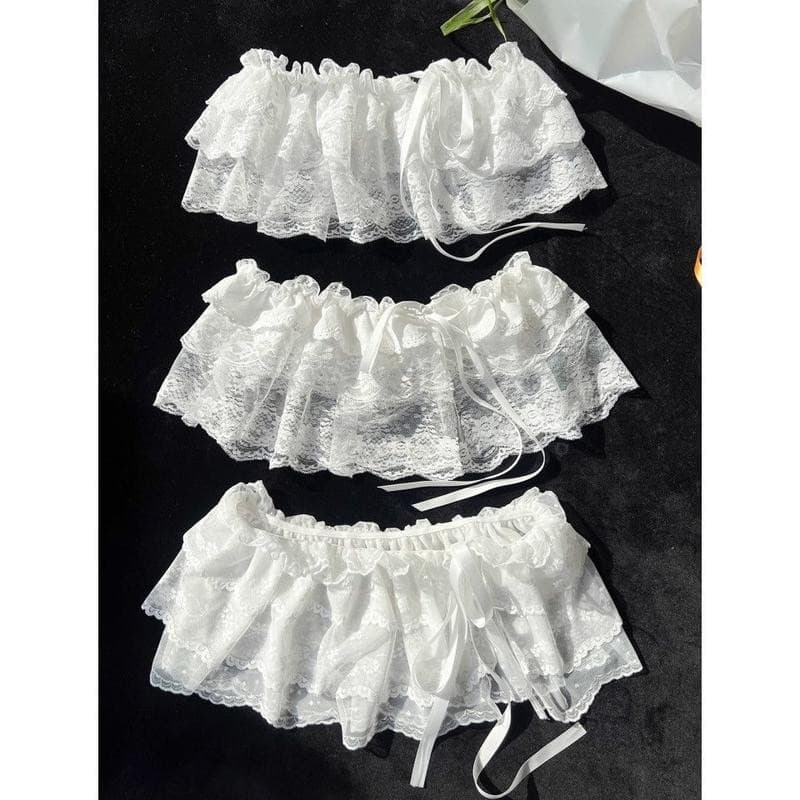 Phong Cách Ba Lê Thời Trang Ren Ren-Up Nhỏ Mông Rèm Nữ
