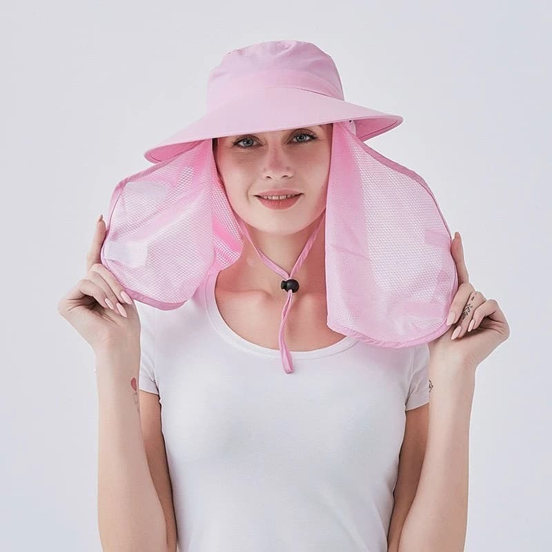 Mũ, Nón Rộng Vàng Đi Nắng Có Kèm Khẩu Trang Chống Tia UV
