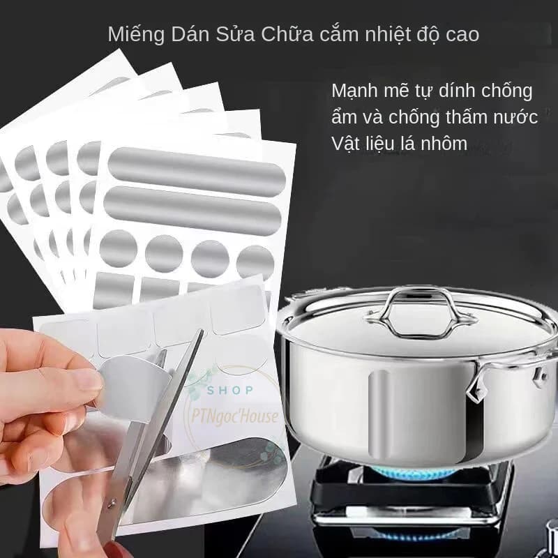 Miếng Chịu Nhiệt Vá Nồi, Chậu Nhôm, Bồn INOX - Dán Sửa Chữa Lỗ Chống Thấm Nước Tiện Lợi