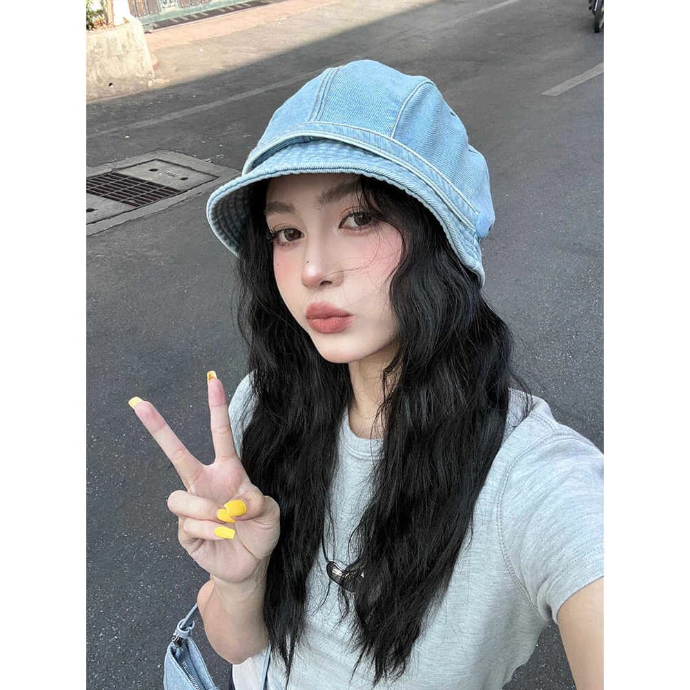 Dongdaemun Cùng Phong Cách Retro Cao Bồi Đạt Đỉnh Cọc Mũ Xuân Hè Đi Chơi Phong Cách Đường Phố Nồi Nữ Mặt Bé Họa Sĩ Mũ