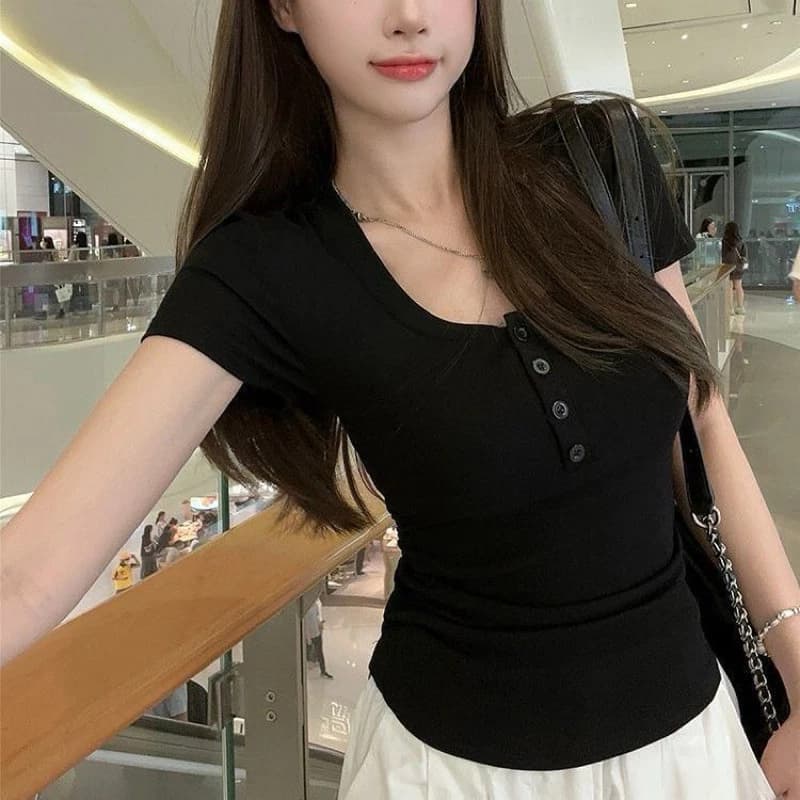 Áo Thun Tăm Trơn Form Ôm Babytee Co giãn Chất thun gân