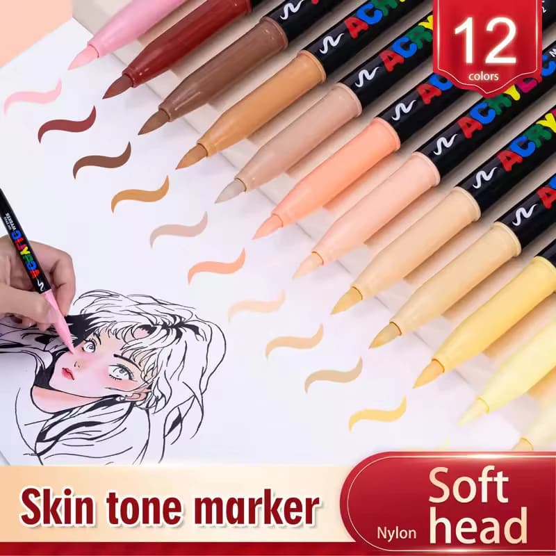 Anglemark Skin Tones Soft Art Markers Acrylic Bút Sơn Bộ Phác Thảo Chân Dung Manga Vẽ Minh Họa Phác Thảo Nghệ Thuật Tiếp Liệu Quảng Nam