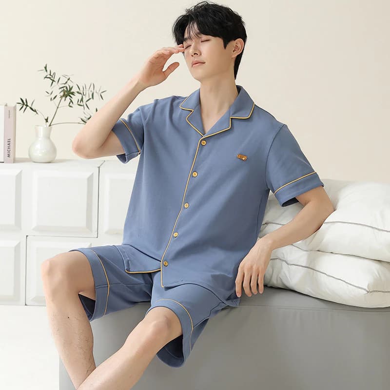 Bộ đồ ngủ nam mùa hè cotton ngắn tay mỏng 2024 quần áo mặc ở nhà mùa hè mới có thể mặc bên ngoài