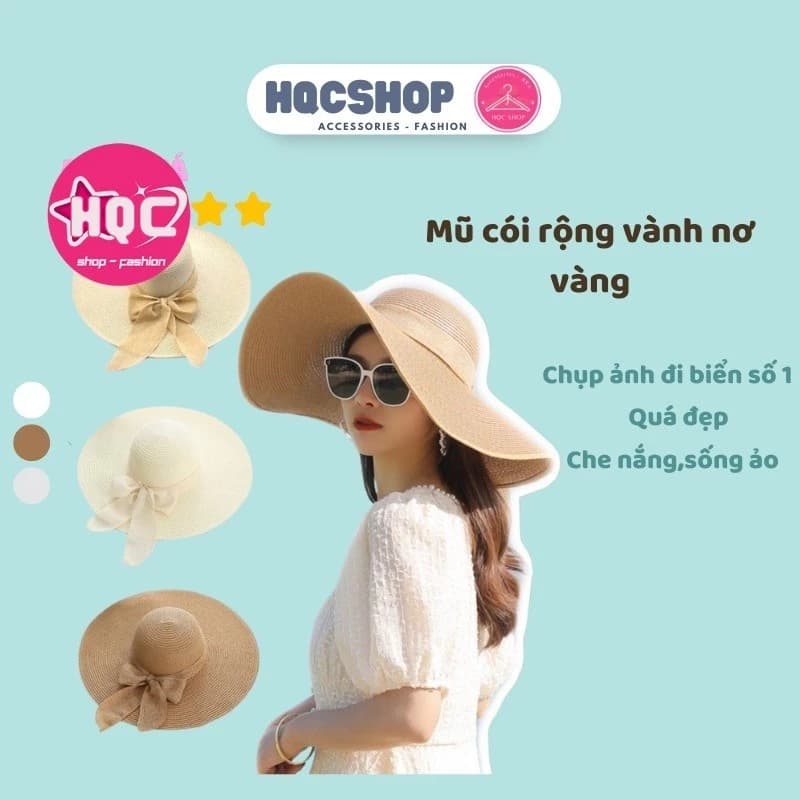 Mũ cói đi biển vành rộng 2022 ⚡ kèm ảnh thật ⚡