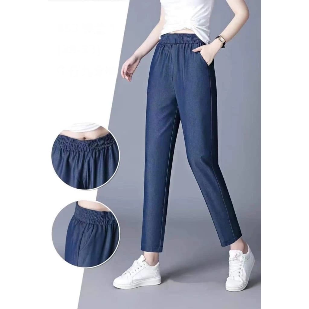 Quần Jean Giấy Baggy Nữ Dáng Suông Dài Chất Liệu Mềm, Mát- Quần bò giấy