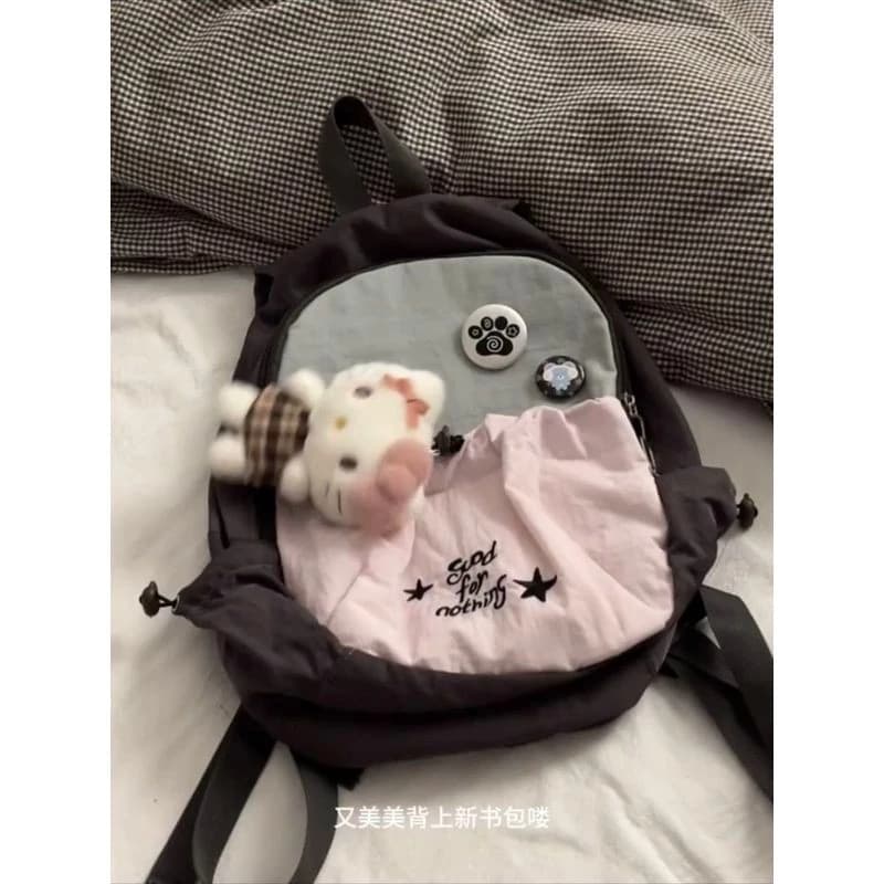 Ba lô công suất lớn màu hồng xám