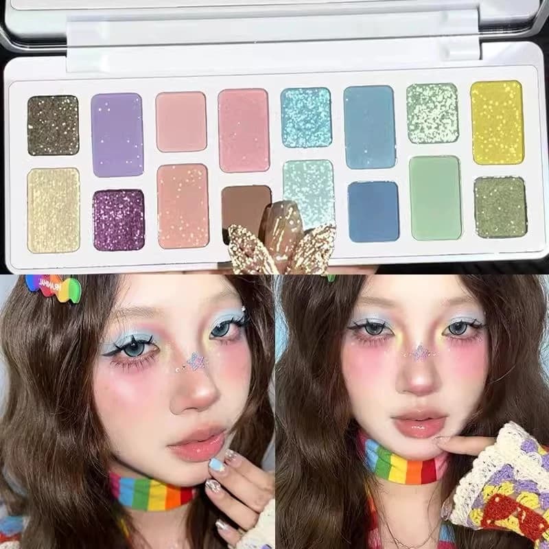 Bảng phấn mắt màu 16 màu Spring Macaron Nhiều màu Matte Pearlescent Color