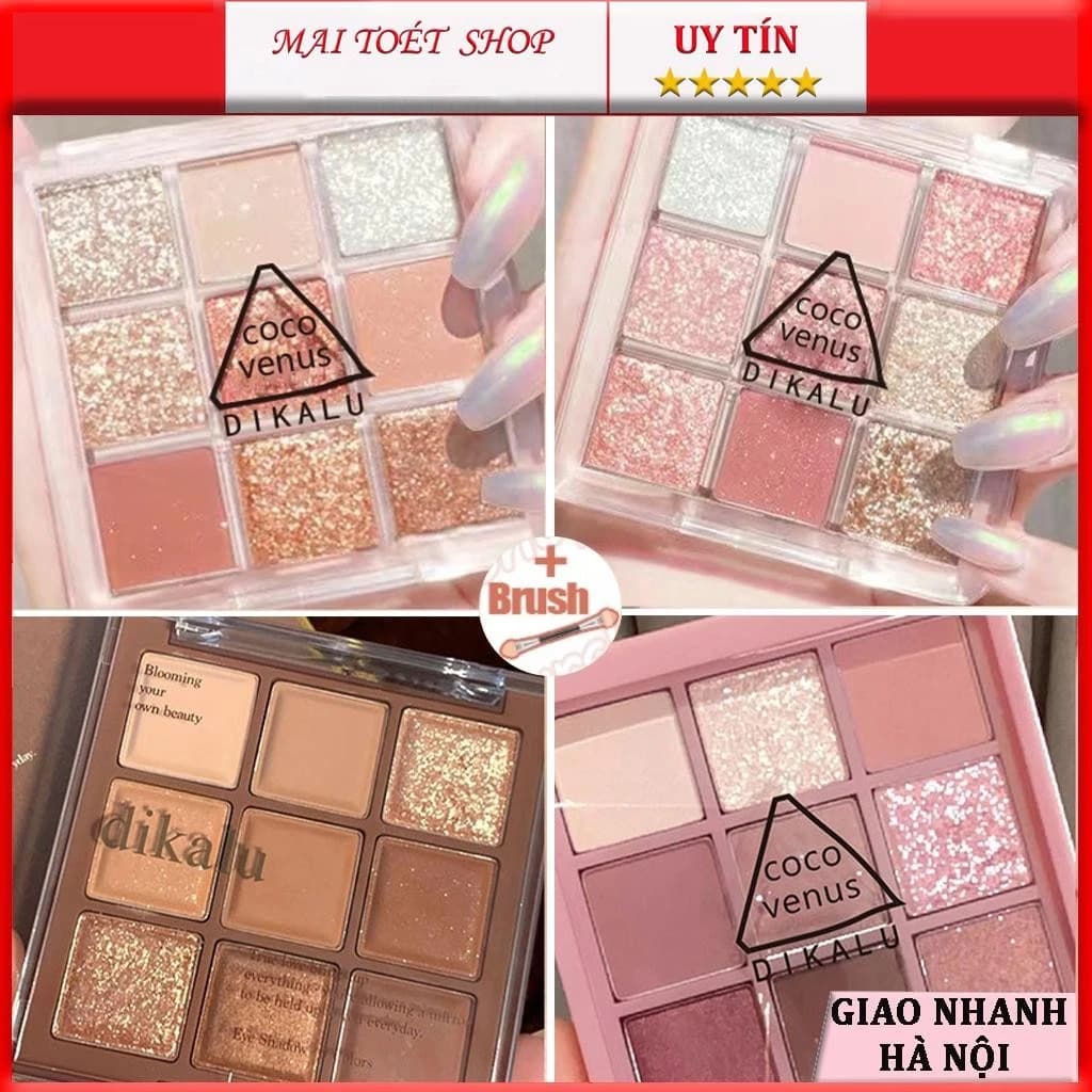 Bảng phấn mắt DIKALU màu ánh nhũ tone hồng cam trang điểm chuyên nghiệp,Bảng mắt nội địa trung