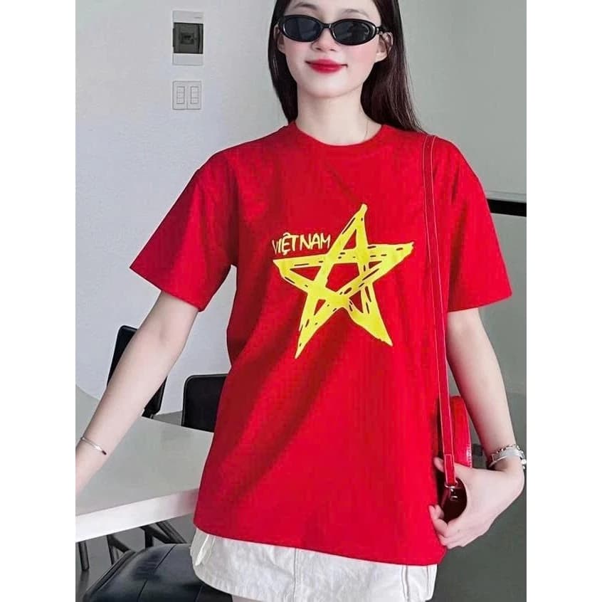 Áo Thun Cờ Đỏ Sao Vàng Tổ Quốc Việt Nam – chất Cotton Thun Lạnh,  mặc Co Giãn, thoáng mát, mặc hội nhóm, mẫu Cách Tân.