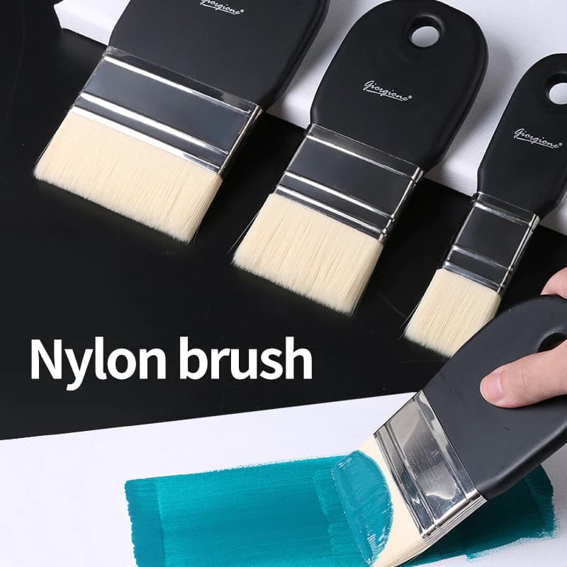 Bàn Chải Nylon Sơn Bàn Chải Phẳng Cho Acrylic Vẽ Dầu Màu Nước Tranh Bàn Chải Dụng Cụ Nghệ Thuật Tiếp Liệu