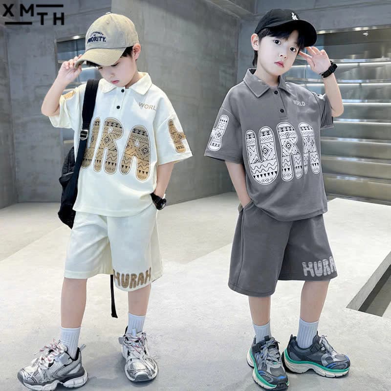 Bộ quần đùi áo cộc tay mùa hè cho bé trai 18-50kg. Sét hè, đồ bộ mặc nhà cho trẻ em nam 6-14 tuổi mẫu Ura chất cotton