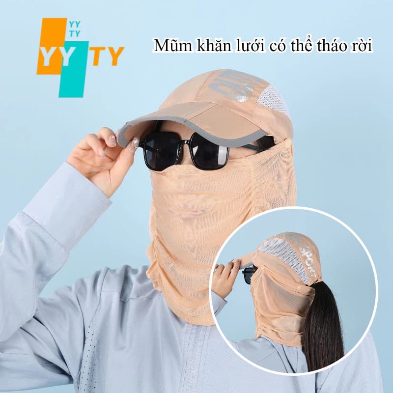 YYTY Mũ Chống Nắng Nam Nữ,Bảo vệ tia cực tím,Lưới thoáng khí trên đỉnh đầu,Có thể gập lại và di động