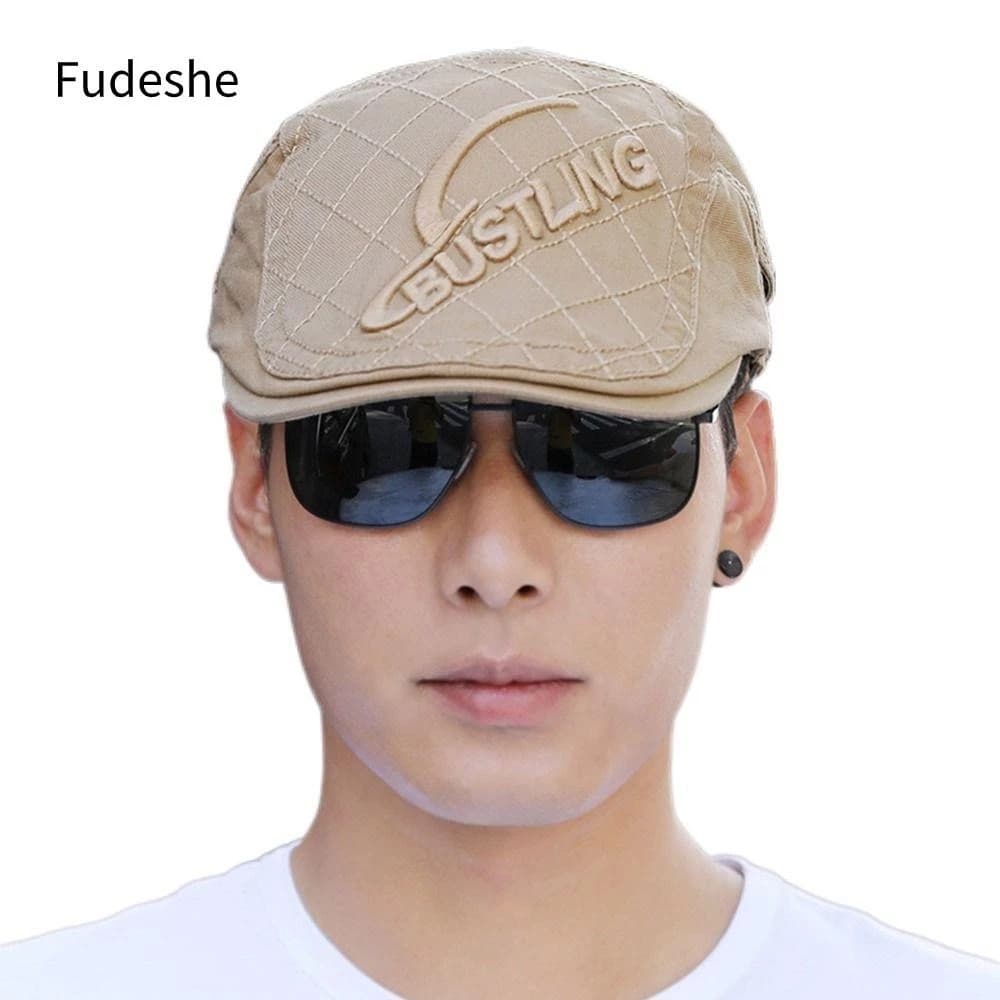 Mũ nồi Fudeshe, Mũ nồi có thể điều chỉnh chống tia cực tím Mũ phẳng, Mũ Cotton mùa hè thoáng khí thời trang nam