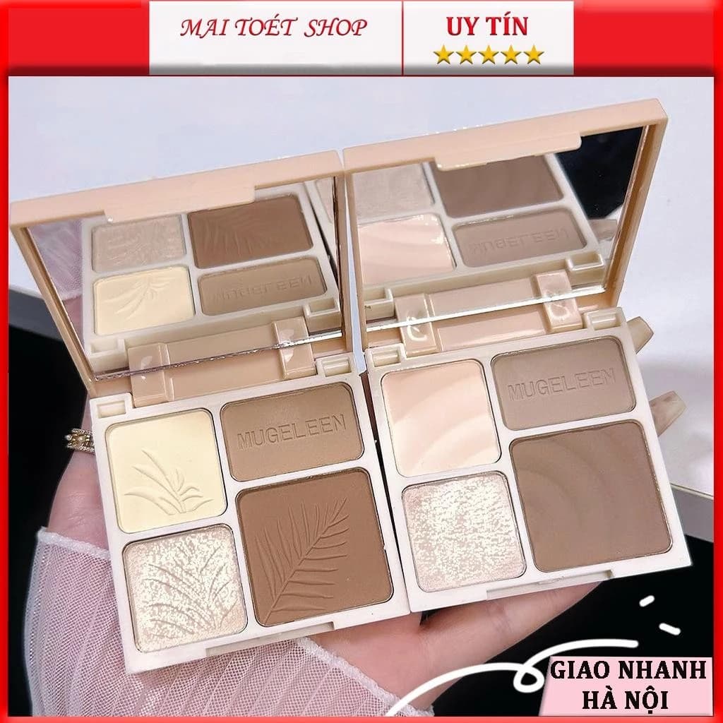 Bảng Phấn tạo khối Muge Leen, phấn má bắt sáng highlight nội địa trung