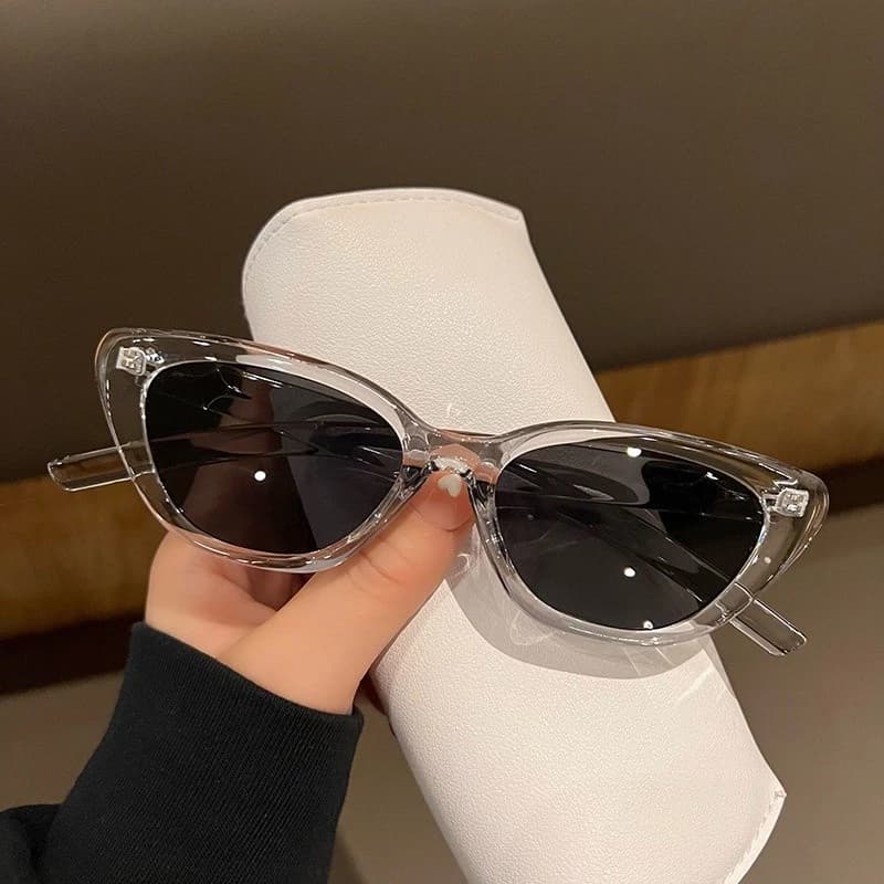 Kính râm Acetate trong suốt mắt mèo Retro UV400 Unisex cho bãi biển và ngoài trời