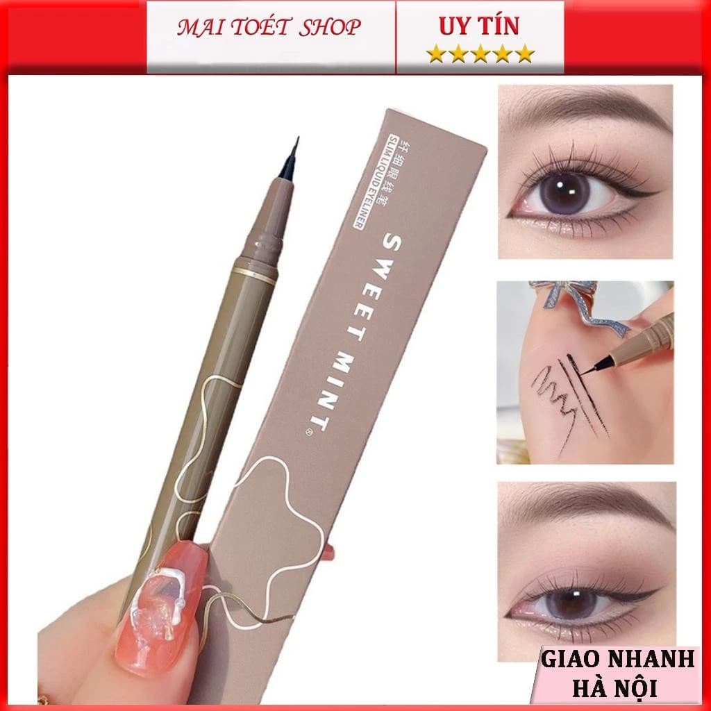 (Giá Sỉ)Bút kẻ mắt nước mảnh 0.005mm Sweet mint chính hãng lâu trôi bền màu