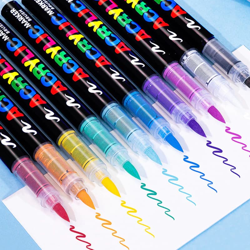 Bút đánh dấu Acrylic cho tranh đá, Bút đánh dấu đầu cọ Sơn đánh dấu vải Sơn chống thấm nước