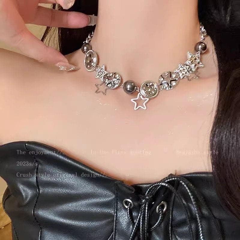 Ngọt Ngào Mát y2k Phong Cách Punk Công Nghiệp Nặng Vòng Cổ Retro Niche Thiết Kế Phụ Kiện choker