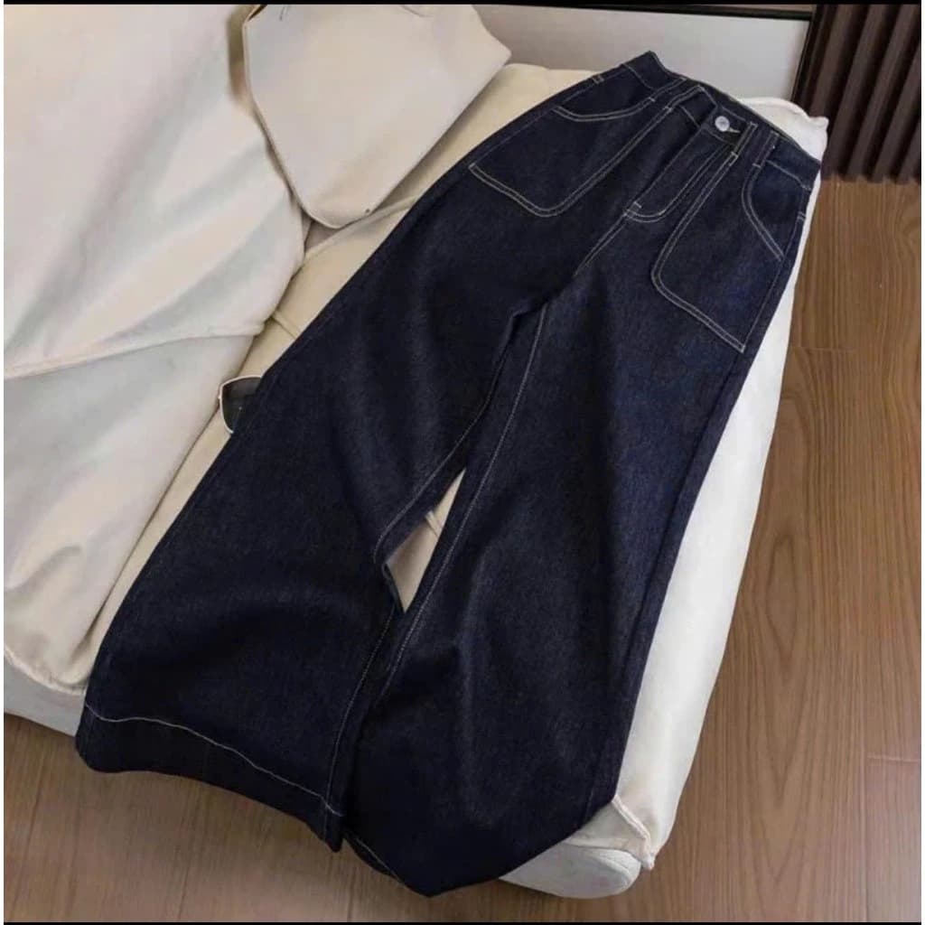 Quần Suông Jean Bigsize Nữ Ống Rộng Lưng Cao Năng Động Màu Basic Dễ Phối Dáng Dài Cá Tính Q544