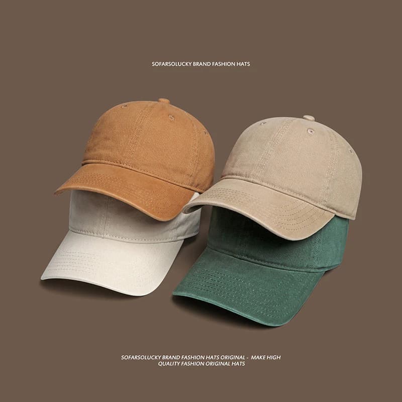 Cotton Nguyên Chất Màu Trơn Mũ Bóng Chày Nữ Mùa Hè Che Nắng Chống Nắng Mùa Hè Mũ Chống Nắng Nam Thường Ngày Đạt Đỉnh Mũ Nữ Xuân Thu