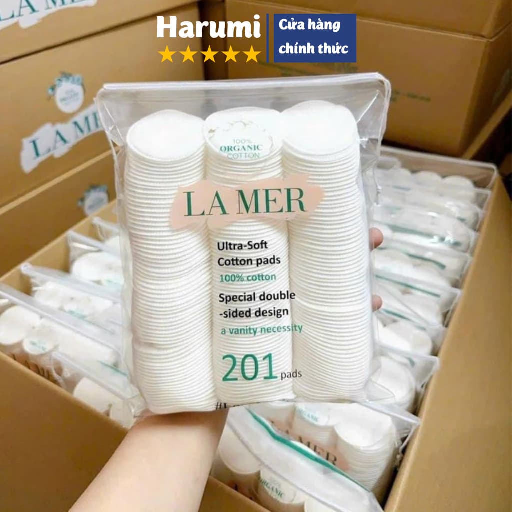 [Hàng Loại 1] Bông Tẩy Trang Lamer 201 Miếng - Cotton Siêu Mềm Dai, Không Kích Ứng