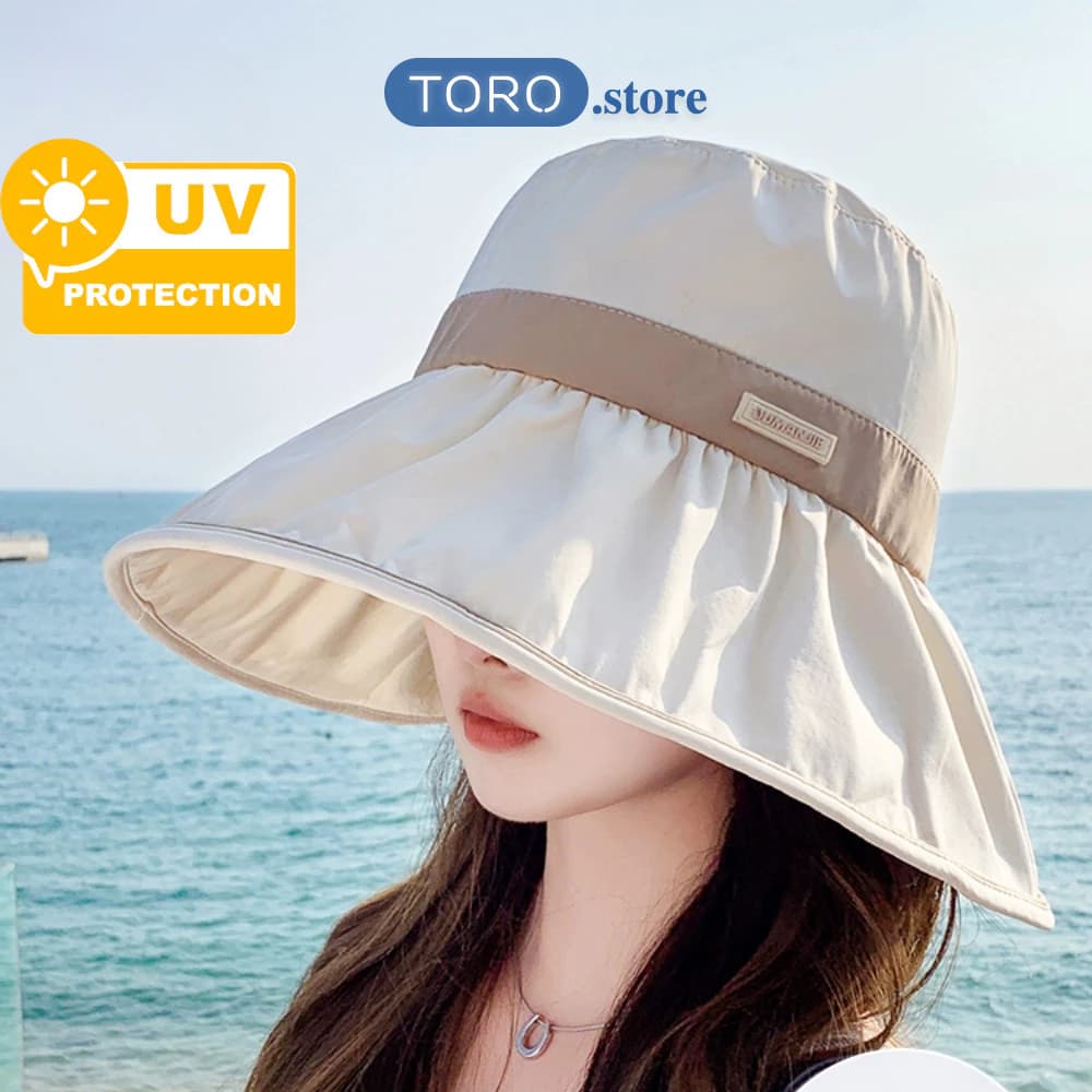 Mũ Chống Nắng Rộng Vành Chống Tia UV 99%, Nón Che Nắng Nữ Đi Biển Du Lịch Xuân Hè Mẫu Mới 2025