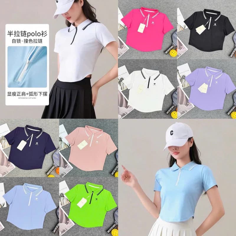 [PICKLEBALL] Áo Croptop thể thao nữ, Áo tập tennis, cầu lông, pickleball chất thun lulu quảng châu mềm mát