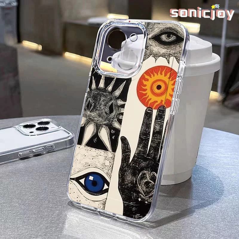 Ốp lưng Nghệ Thuật Trừu Tượng Thích Hợp Cho IPhone 11 12 13 14 15 16 Pro Max X XR XS Max 7Plus 8Plus Ốp Silicon Trong Suốt Thời Trang-SY