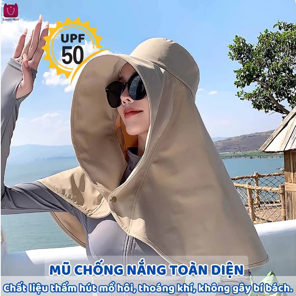 Mũ ngư dân, vành rộng, bảo vệ cổ, tấm che nắng đơn giản, mũ chống nắng mùa hè chống tia UV
