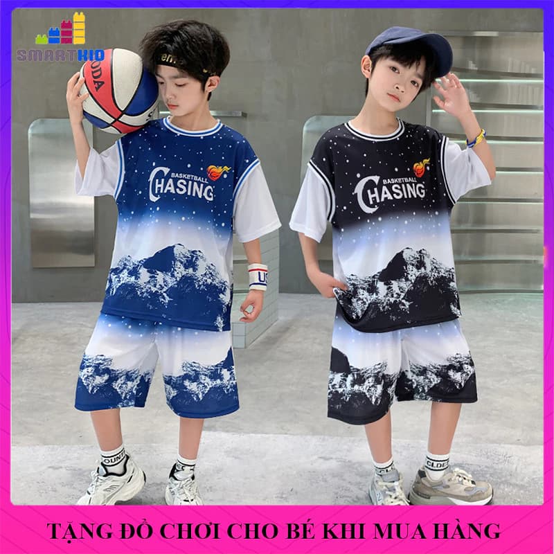 Set quần áo ba lỗ thể thao mẫu HAS, đồ bé trai, bộ đồ mùa hè bé trai, size 18-50kg vải thông hơi, bộ quần áo trẻ em