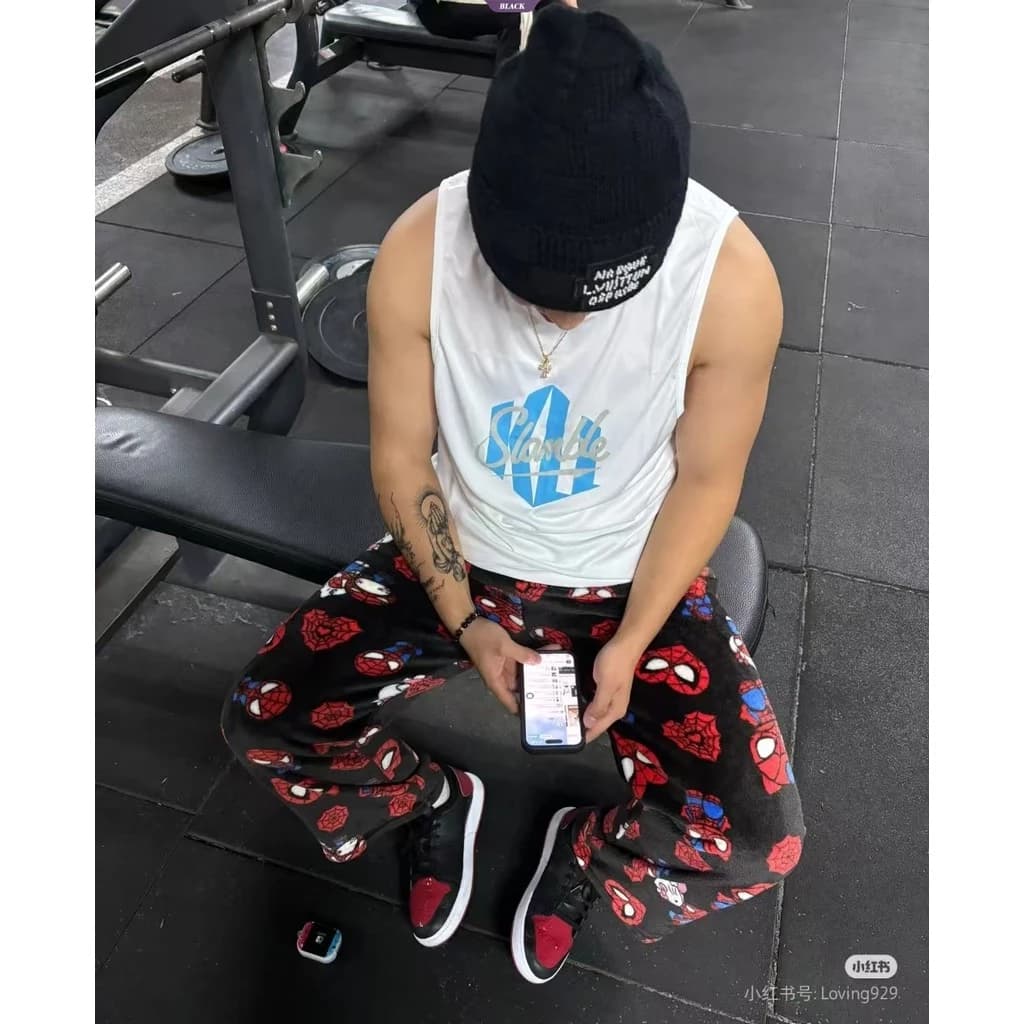Hoạt Hình Hoạt Hình Mùa Đông Người Nhện Hello Kitty Lông Cừu San Hô Rời Pyjama Quần Nam Nữ Hoạt Hình Mặc Thường Ngày [BL]